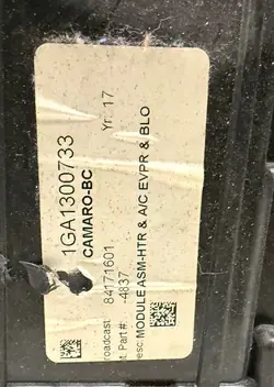 Chauffage Chevrolet Camaro VI 84171601