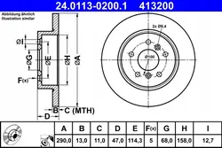 ATE Jarrulevy OEM 24.0113-0200.1 - Käytetty