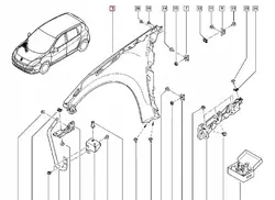 Aile Avant Droite Renault Grand Scenic III TEDNH OEM: 631004270R