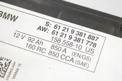 Batterie AGM 12V 92Ah 850A BMW MINI