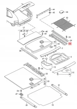 Support de Barre de Toit VW Touareg 7P OEM 7P0863600A
