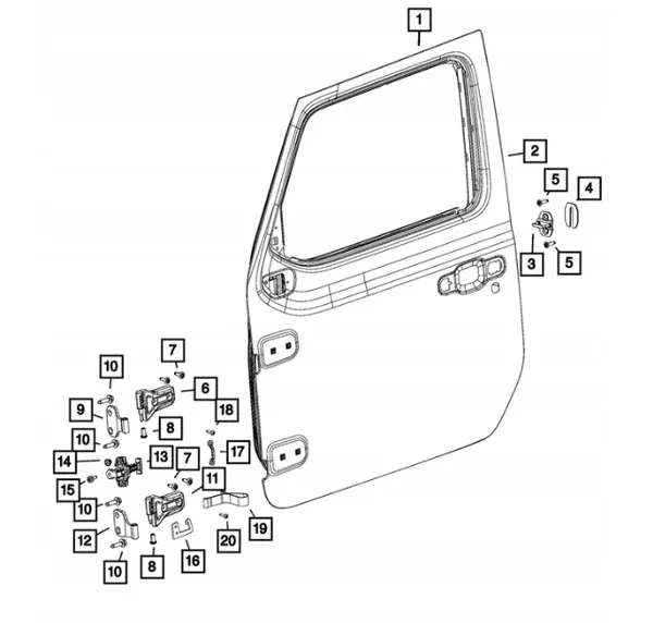 OEM 68297663AB Deurstop Wrangler JL Gladiator image 3