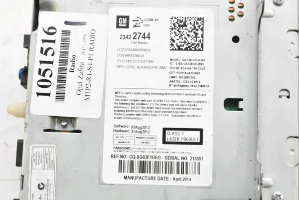 Panel de radio OEM 23422744 para Opel Zafira C image 6