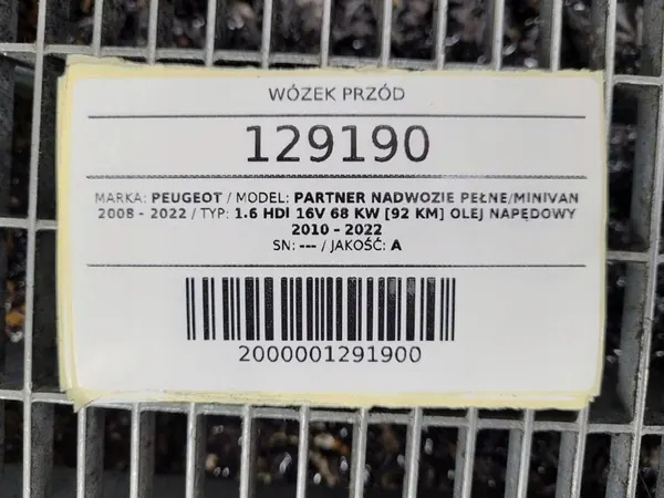 Berceau de Suspension Avant Peugeot Partner III 2012 1.6 HDI image 9