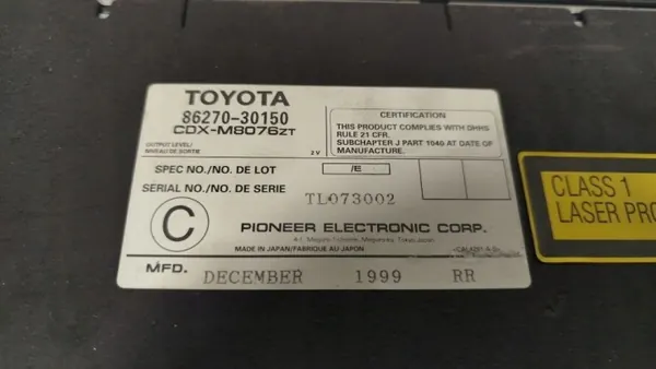 OEM 8627030150 Changer CD/DVD Lexus GS 2001 image 9