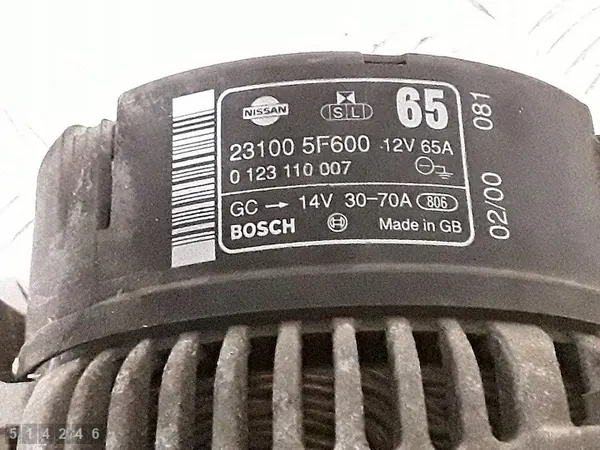 2002 Nissan Micra Generaattori 1300 Bensiini OEM 231005f600 image 3