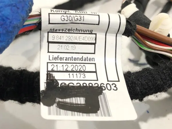 Linkerkant achterdeur bedrading BMW G30 2.0 150PK OEM image 5