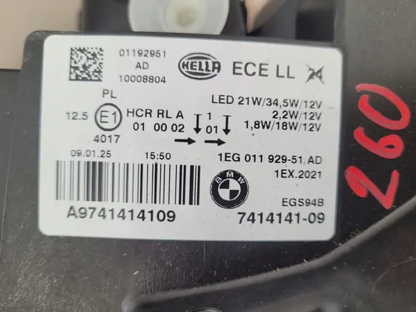 Farol esquerdo BMW 1 F20 F20 LCI 7414141-09 image 9