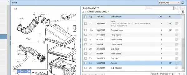 Luftmassenmesser Volvo V40 Estate 1.9L 2004 OEM 30887504 image 6
