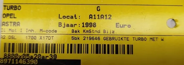 Turbo Opel 1.7 IHI Turbo 8971146390 image 6