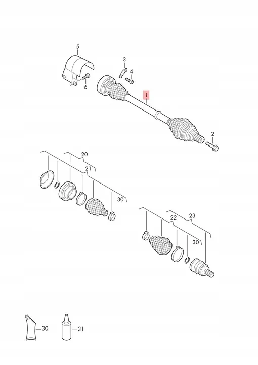 AUDI A3 8V Drivaxel Höger Fram 5Q0407272DQ image 2