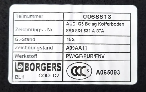 Kofferraumboden Audi Q5 SQ5 8R OEM 8R0861531A 87A image 7