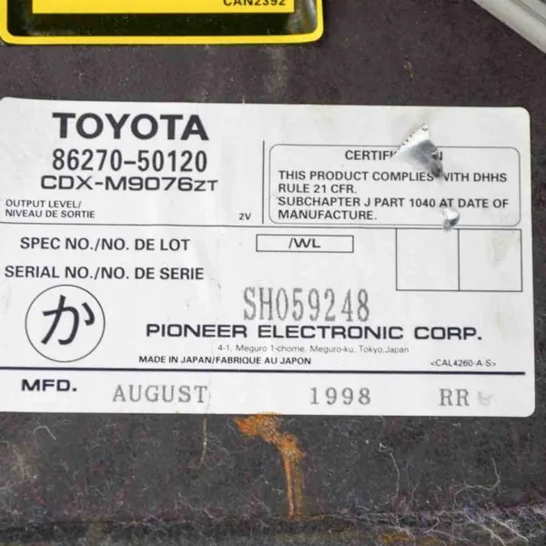 Trocador CD Lexus LS OEM CDXM9076ZT - Usado image 5