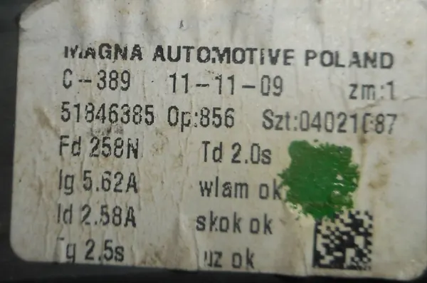 Mecanismo de janela dianteira esquerda Fiat Panda II 03 51846385 image 3