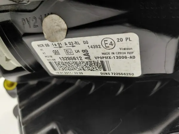 Vasen ajovalot Opel Meriva B OEM 13286612 image 3