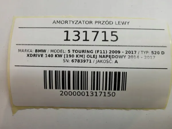 Amortisseur Avant Gauche OEM 6783971 pour BMW 5 F10/F11 image 7