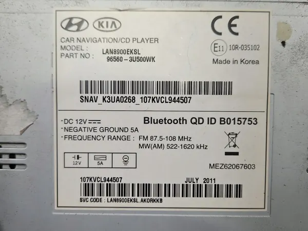 OEM 96560-3U500WK radio voor Kia Sportage 2010-2015 image 6