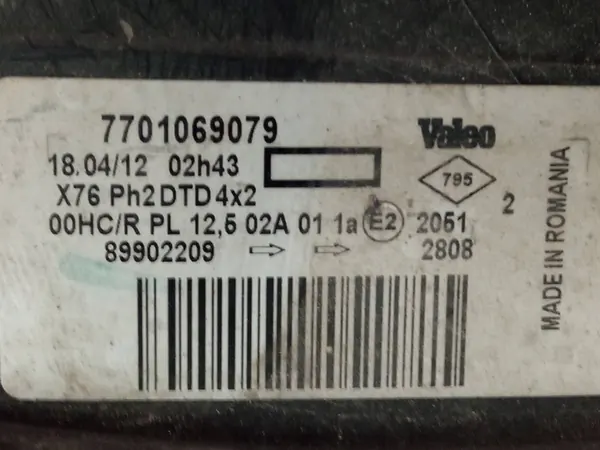 Farol Dianteiro Direito Renault Kangoo II (2008- ) OEM 7701069079 image 4