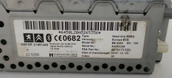 Rádio GPS Citroen OEM 96751717ZD - Usado image 6