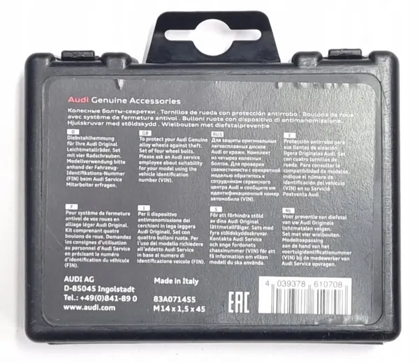 Audi pyöränlukitusruuvit M14 x 1,5 x 45 OEM 83A071455 image 7