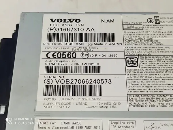 Volvo CD-vaihtaja OEM 31667310 S60 II 2.0L image 7