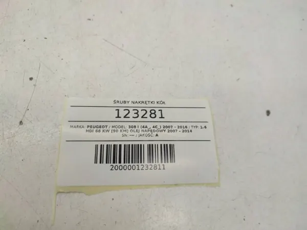 Boulons de roue OEM AUST123281 M12x1.25 Peugeot 308 image 5