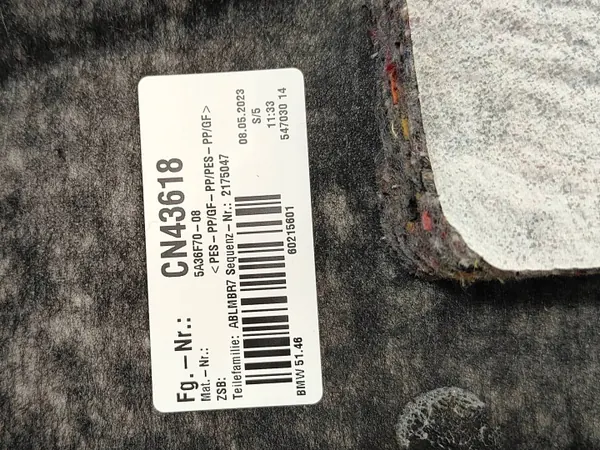 BMW 5 G60 Heck-Kofferraumablage OEM 5A36F70 Anthrazit image 8