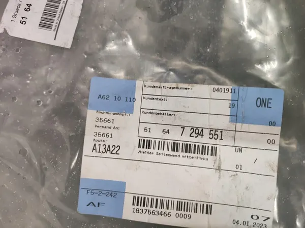 Fram vänster skärmhållare BMW X5 F15 / X6 F16 OE image 5