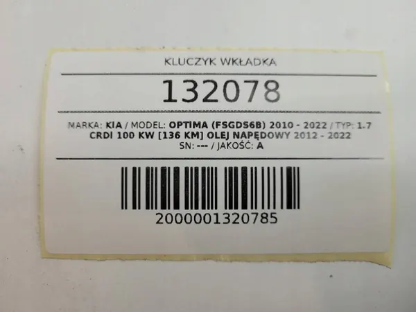 Lukon insertti OEM AUST132078 Kia Optima III EU:lle image 9