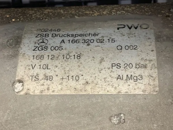 Luftfjädringstank Mercedes GL-klass A1663200215 OEM image 4
