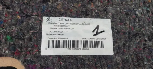 Plaque de coffre OEM 98496560ZD NR1 - Occasion image 3