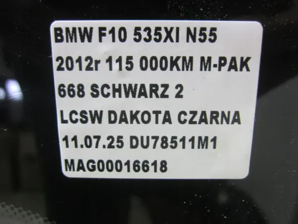 Vitre Arrière BMW 5 F10 Berline OEM 51317258074 image 10