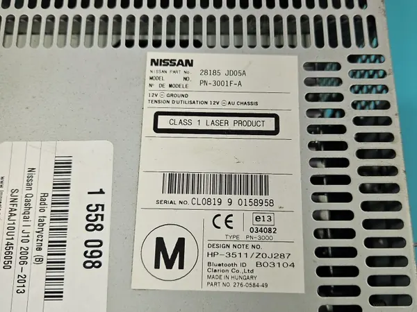 OEM 28185JD05A radio voor Nissan Qashqai J10 2006-2013 image 4