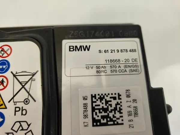 BMW OEM 9878488 AGM Akku 12V 50Ah 570A image 3