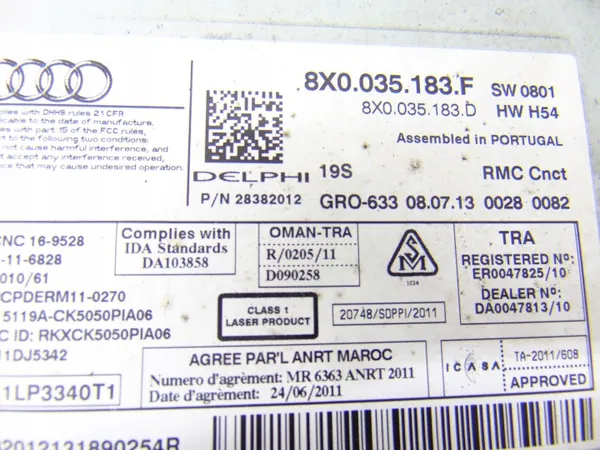 Lecteur CD/SD Audi OEM 8X0035183F pour A1 8X image 3