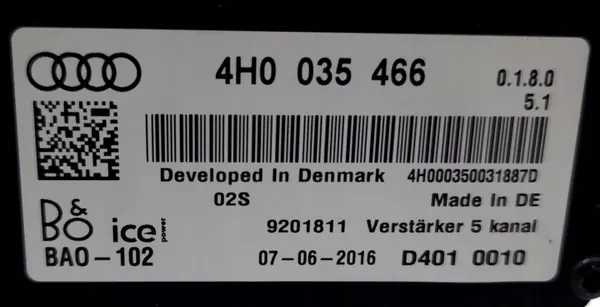 Système audio Bang & Olufsen OEM 4H1035465B Audi A8 image 6