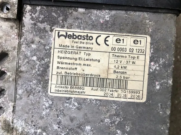 Webasto Thermo Top E Bensiini Pysäköintilämmitys - Käytetty image 3