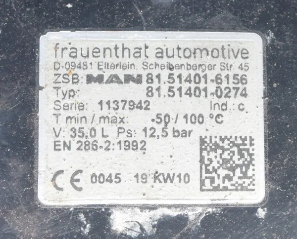 MAN OEM 81514016156 Ilmasäiliö 35L Käytetty image 4