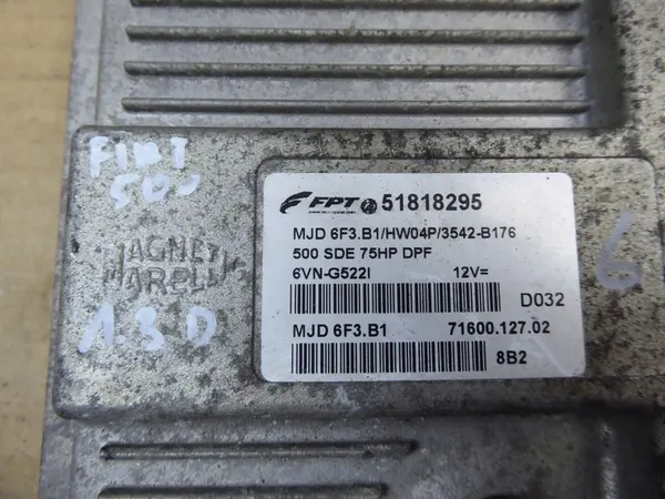 Unité de Contrôle Moteur Fiat 500 1.3 51818295 image 2