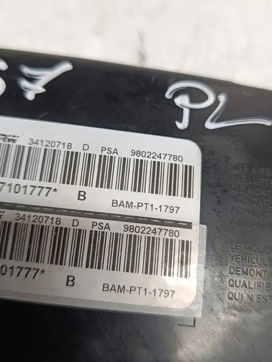 Airbag DS OEM 9802247780S7 - Siège avant gauche image 3