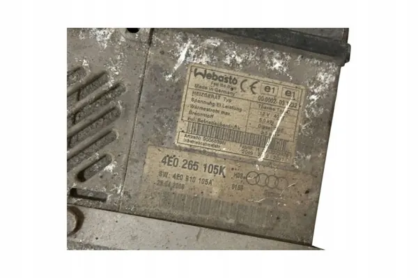 Webasto Värme OEM 4E0265105K för Audi 4.2L Diesel image 9