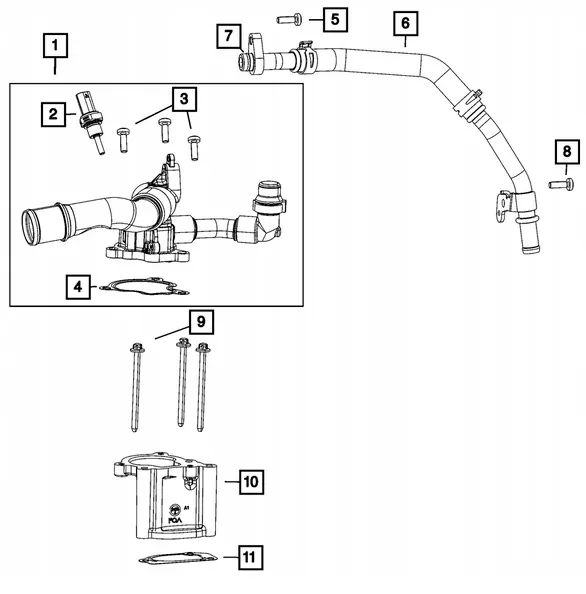 Termostaatti OEM 05048424AD Jeep Wrangler JL 2.0L:lle image 3