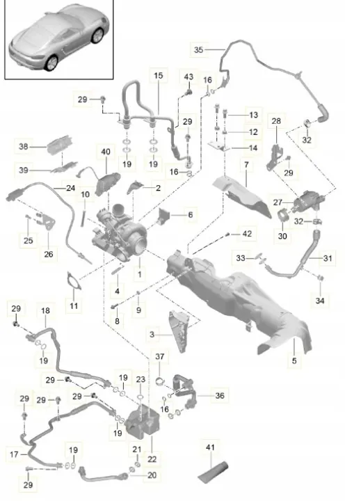 Turbo-öljyjohto OEM 9A210732601 Porsche 718/982 image 3