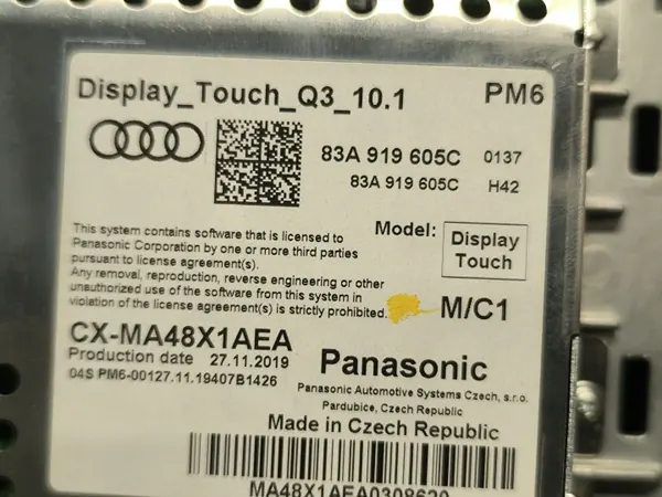 Pantalla LCD Audi Q3 83A OEM 83A919605C - 24k km image 3