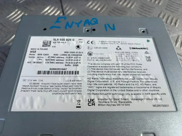 Lecteur Navigation Skoda Enyaq IV OEM 5LA035820G image 3