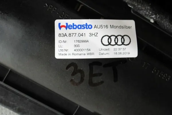 Audi E-Tron Aurinko-Panoramakatto OEM 83A877041 image 9