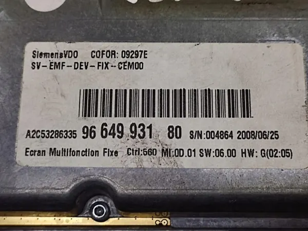 Citroen C5 III Display OEM 9664993180 - Gebruikt image 6