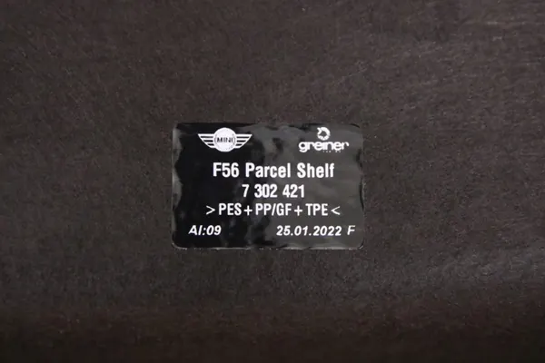 OEM 7302421 MINI F56 Heckkofferraumablage Schwarz image 5