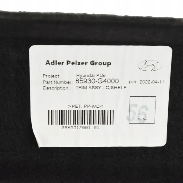 OEM 85930-G4000 Bakre bagagehylla Hyundai i30 III image 3