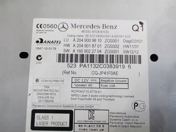 OEM A2049009810 Mercedes-Benz GLK Radio/CD/DVD/GPS image 4